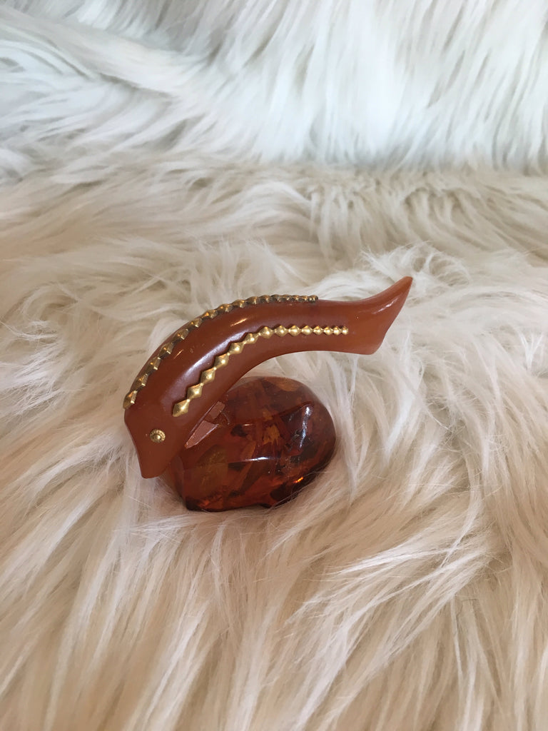Small Fish Mounted on Amber