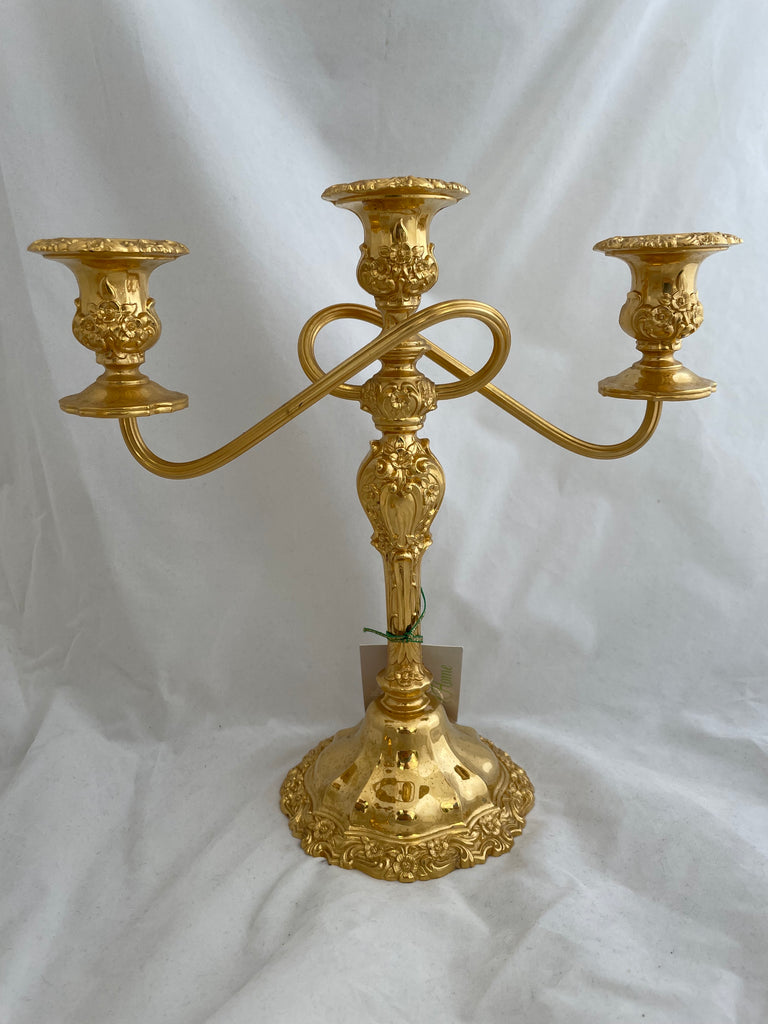 Pair of Gold-Plated Candelabra